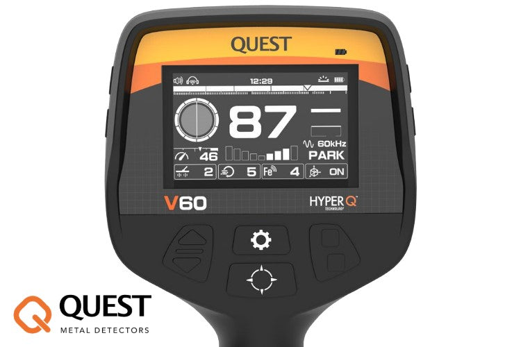 Quest V60 Metalldetektor Display