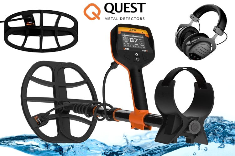 Quest V80 Double Blizzard Metalldetektor mit Funkkopfhörer