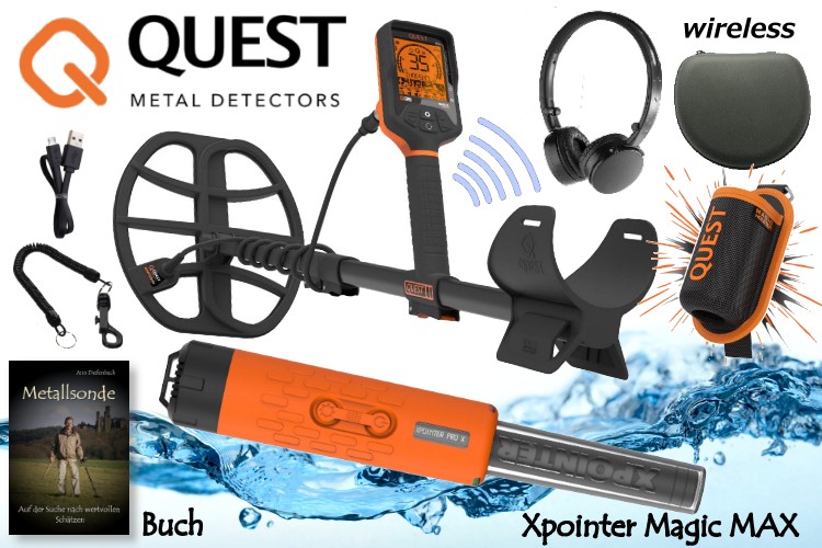 QUEST Q35 Metalldetektor mit Xpinter Magix MAX