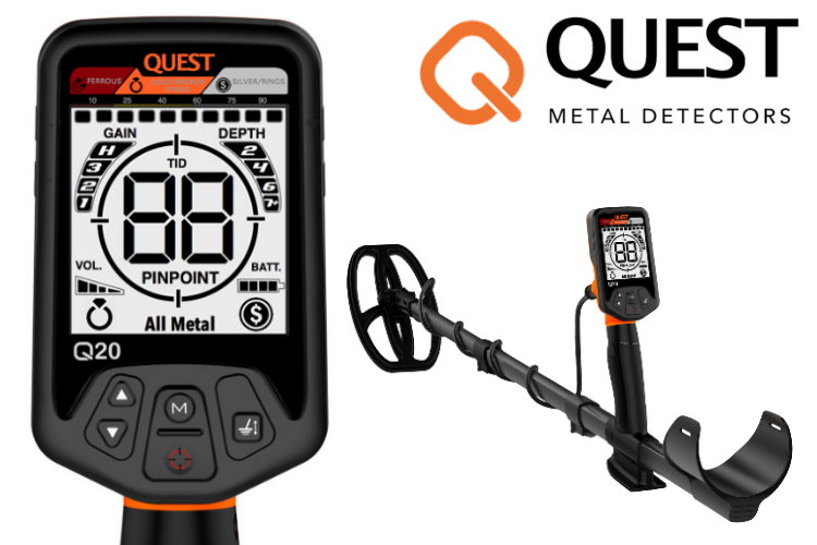Quest Q20 Metalldetektor mit Miniklappspaten gratis
